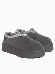 Gooce Skórzane botki zimowe "Wael" w kolorze szarym rozmiar: 40. Szare botki damskie Gooce, na zimę, z wełny, bez obcasa, na platformie, bez zapięcia. Za 173.99 zł.