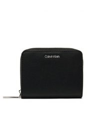 Calvin Klein Portfel Ck Must Md Zip Around W/Flap LV04F1029G Czarny. Czarne portfele damskie Calvin Klein, bez wzorów, ze skóry. Za 189.99 zł.