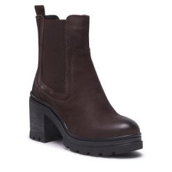 Botki Lasocki. Brązowe botki damskie Lasocki, bez obcasa, na słupku, bez zapięcia. Za 269.99 zł.