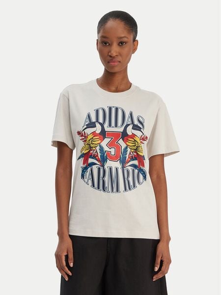 Adidas T-Shirt Farm Rio Graphic KD4641 Écru Regular Fit. T-shirty damskie Adidas, s, bez wzorów, z bawełny, bez kołnierzyka. Za 149.99 zł.