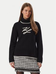 KARL LAGERFELD Golf B4W18033 Czarny Regular Fit. Czarne golfy damskie KARL LAGERFELD, s, bez wzorów, z syntetyku, bez ramiączek. Za 1,299.00 zł.