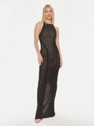 Guess Sukienka wieczorowa Belle W4GK80 Z36O0 Czarny Slim Fit. Czarne sukienki damskie Guess, z aplikacjami, z syntetyku, wizytowe, bez ramiączek. Za 389.99 zł.