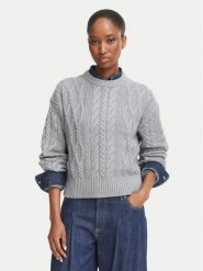 Tommy Hilfiger Sweter WW0WW51396 Szary jasny Regular Fit. Szare swetry klasyczne damskie Tommy Hilfiger, l, z syntetyku, bez kołnierzyka. Za 699.99 zł.
