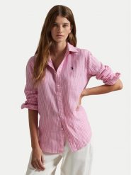 Polo Ralph Lauren Koszula 211970691001 Różowy Regular Fit. Czerwone koszule damskie Polo Ralph Lauren, xs, bez wzorów, ze lnu, bez kołnierzyka, bez ramiączek. Za 519.99 zł.