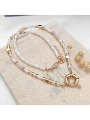 Atelier MIU Pozłacany naszyjnik z elementami ozdobnymi - dł. 42 cm rozmiar: onesize. Brązowe naszyjniki damskie atelier MIU, pozłacane. Za 76.95 zł.