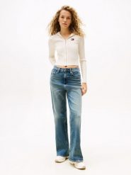 TOMMY JEANS Kardigan w kolorze kremowym rozmiar: S. Brązowe kardigany damskie Tommy Jeans, s, bez wzorów, z jeansu. Za 294.97 zł.