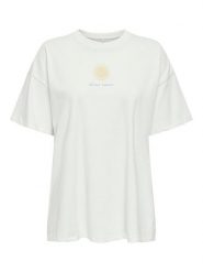 ONLY Koszulka w kolorze białym rozmiar: XL. Białe bluzki damskie Only, xl, bez wzorów, z bawełny, bez kołnierzyka, bez ramiączek. Za 48.28 zł.