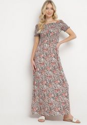 Czarno-Beżowa Sukienka Hiszpanka Długa z Bawełny w Kwiatowy Print Mrosa. Czarne sukienki damskie Born2be, bez wzorów, z bawełny, boho, bez ramiączek. W wyprzedaży za 59.49 zł.