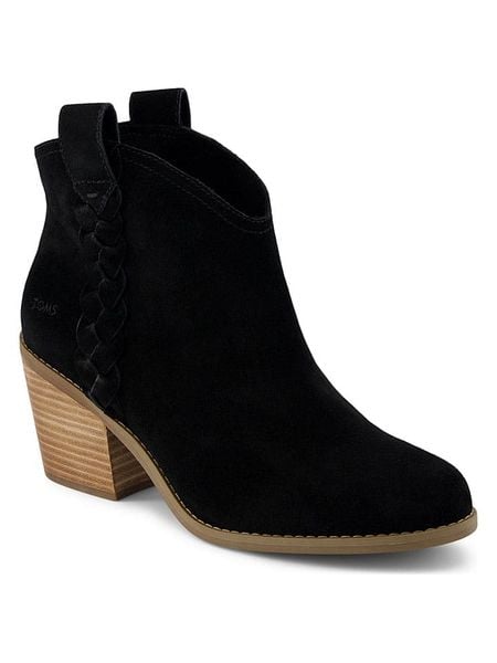 TOMS Skórzane botki w kolorze czarnym rozmiar: 42. Czarne botki damskie TOMS, eleganckie, bez obcasa, bez zapięcia. Za 191.96 zł.