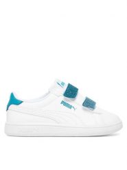 Puma Sneakersy Smash 3.0 L Glitter Velcro V Ps 395609 08 Biały. Białe buty sportowe dziewczęce Puma, bez wzorów, ze skóry, bez zapięcia. Za 159.99 zł.