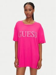 Guess T-Shirt E5GI07 K68D2 Różowy Regular Fit. Czerwone t-shirty damskie Guess, m, z aplikacjami, z wiskozy, bez kołnierzyka. Za 109.99 zł.