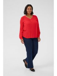 KAFFE curve Bluzka w kolorze czerwonym rozmiar: 44. Czerwone bluzki damskie KAFFE curve, bez wzorów, z wiskozy, bez kołnierzyka, bez ramiączek. Za 43.99 zł.