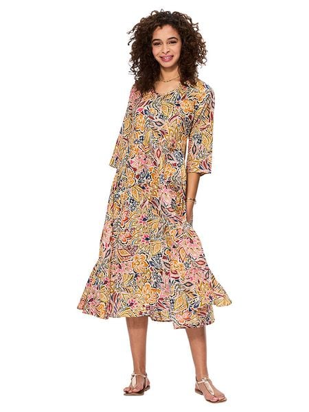 Aller Simplement Sukienka ze wzorem rozmiar: 34/36. Sukienki damskie Aller Simplement, bez wzorów, z bawełny, klasyczne, bez ramiączek. Za 92.21 zł.