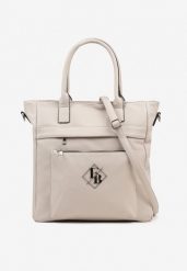 Szara Torebka Typu Shopper z Paskiem Crossbody Zdobiona Aplikacją Idaniela. Szare shopper bag Renee, z aplikacjami, z jeansu, na ramię, bez dodatków. Za 109.99 zł.