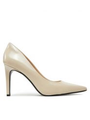 Calvin Klein Szpilki Heel Pump 90 - Brush L HW0HW02263 Beżowy. Brązowe szpilki damskie Calvin Klein, bez wzorów, ze skóry, bez obcasa, na szpilce, bez zapięcia. Za 559.99 zł.