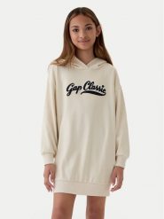Gap Sukienka dzianinowa 526055-03 Beżowy Regular Fit. Brązowe sukienki dziewczęce GAP, bez wzorów, z bawełny, bez ramiączek, proste. Za 169.99 zł.