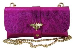 Listonoszka metalizowana BARBERINI'S fuksja 958/1-14. Czerwone shopper bag Barberinis, bez wzorów, ze skóry, bez dodatków. Za 119.99 zł.