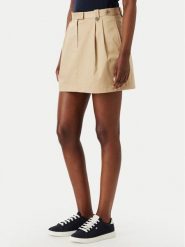 Tommy Hilfiger Spódnica mini WW0WW52106 Beżowy Regular Fit. Brązowe spódnice damskie Tommy Hilfiger, bez wzorów, z bawełny, mini. Za 649.99 zł.