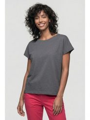 Alife and kickin Koszulka "Sofia" w kolorze antracytowym rozmiar: L. Czarne bluzki damskie Alife and Kickin, l, bez wzorów, z bawełny, bez kołnierzyka, bez ramiączek. Za 43.99 zł.