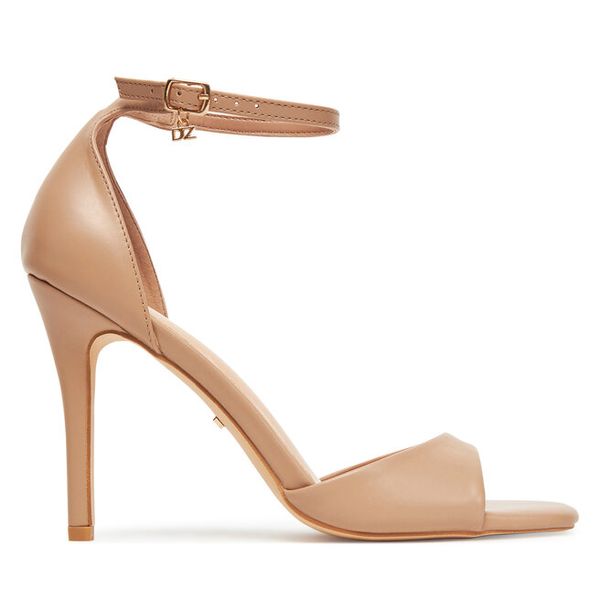 Sandały DeeZee. Brązowe sandały damskie DeeZee, bez wzorów, bez obcasa, na szpilce, bez zapięcia. Za 139.99 zł.