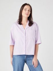 Wrangler Koszula w kolorze lawendowym rozmiar: M. Różowe koszule damskie Wrangler, m, bez wzorów, z bawełny, bez kołnierzyka, bez ramiączek. Za 121.99 zł.