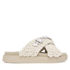 Klapki Inuikii. Białe klapki damskie Inuikii, bez wzorów, bez obcasa, bez zapięcia. Za 899.99 zł.