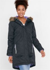 Płaszcz funkcyjny outdoorowy, nieprzemakalny. Czarne płaszcze damskie bonprix, s, bez wzorów, bez kaptura. Za 339.99 zł.