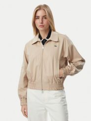 Lacoste Kurtka przejściowa BF5305 Beżowy Relaxed Fit. Brązowe kurtki damskie Lacoste, bez wzorów, z bawełny, bez kaptura. Za 1,209.00 zł.