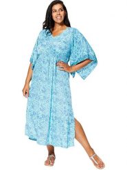 Aller Simplement Sukienka w kolorze błękitno-niebieskim rozmiar: 54-58. Niebieskie sukienki damskie Aller Simplement, bez wzorów, bez ramiączek. Za 56.99 zł.