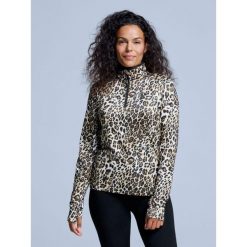 Bluza narciarska - Damska - Arty - Wzór w panterkę. Brązowe bluzy damskie POEDERBAAS, na zimę, m, bez wzorów, z elastanu, bez kaptura. W wyprzedaży za 242.82 zł.