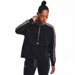 Bluza damska Under Armour Rival Fleece + Layer. Czarne bluzy damskie Under Armour, bez wzorów, bez kaptura. Za 199.99 zł.