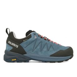 Buty damskie Dolomite CRODAROSSA LEATHER GTX DENIM BLUE. Niebieskie obuwie trekkingowe damskie Dolomite, z denimu, bez zapięcia. Za 859.99 zł.
