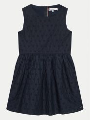 Tommy Hilfiger Sukienka letnia Anglaise KG0KG07931 D Granatowy Regular Fit. Niebieskie sukienki dziewczęce Tommy Hilfiger, bez wzorów, z bawełny, bez ramiączek, proste. Za 359.99 zł.