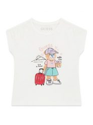 Guess T-Shirt K6GI18 K6YW4 Biały Regular Fit. Białe koszulki i t-shirty dziewczęce Guess, z aplikacjami, z bawełny, bez kołnierzyka, bez ramiączek. Za 95.00 zł.