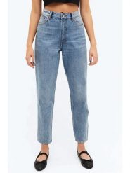 Monki Dżinsy - Tapered fit - w kolorze błękitnym rozmiar: W31. Niebieskie jeansy damskie Monki, z podwyższonym stanem. Za 60.99 zł.