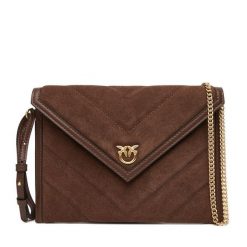 Torebka PINKO. Brązowe torebki wieczorowe damskie Pinko, bez wzorów, bez dodatków. Za 879.99 zł.