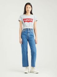 Levi's Koszulka w kolorze szaro-czerwonym rozmiar: XS. Czerwone bluzki damskie Levi's, s, bez wzorów, z bawełny, bez kołnierzyka, bez ramiączek. Za 52.67 zł.