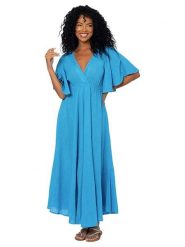 Aller Simplement Sukienka w kolorze niebieskim rozmiar: 34-40. Niebieskie sukienki damskie Aller Simplement, bez wzorów, z bawełny, bez ramiączek. Za 108.99 zł.