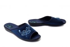 Adanex 30301 DIK2VNH granatowy, klapki damskie. Niebieskie klapki damskie Adanex, bez wzorów, bez obcasa, bez zapięcia. Za 59.99 zł.