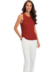 Heine Bezrękawnik w kolorze czerwonym rozmiar: 48. Czerwone swetry klasyczne damskie Heine, bez kołnierzyka. Za 65.07 zł.