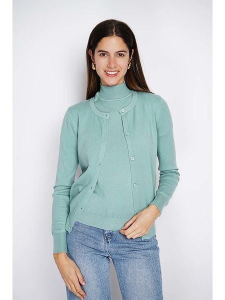 William de Faye 2-częściowy zestaw w kolorze turkusowym rozmiar: 34. Niebieskie golfy damskie William de Faye, z kaszmiru, bez kołnierzyka. Za 208.99 zł.