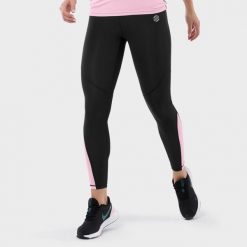 Kobieta Fitness Legginsy sportowe ze średnim stanem Air Pro SIROKO Czarny. Czarne legginsy sportowe damskie SIROKO, xs, bez wzorów, na fitness i siłownię. Za 122.95 zł.