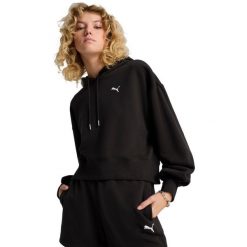 Bluza z kapturem Puma Wardrobe Ess Relaxed Cropped Hoodie, Kobiety. Czarne bluzy damskie Puma, xl, bez wzorów, z bawełny, z kapturem. Za 390.00 zł.