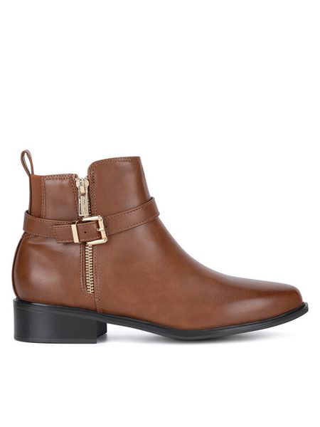 Clara Barson Botki WYL4016-1 Brązowy. Brązowe botki damskie Clara Barson, z materiału, bez obcasa, na płaskiej podeszwie, bez zapięcia. Za 149.99 zł.