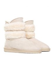 Blackfield Botki zimowe "Erie" w kolorze kremowym rozmiar: 37. Brązowe botki damskie Blackfield, na zimę, z materiału, z okrągłym noskiem, bez obcasa, bez zapięcia. Za 104.89 zł.