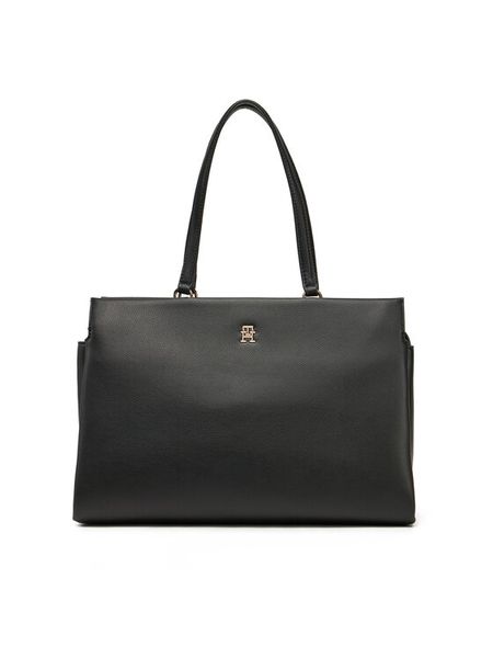 Tommy Hilfiger Torebka Th Legacy Tote AW0AW17197 Czarny. Czarne torebki klasyczne damskie Tommy Hilfiger, ze skóry, bez dodatków. Za 399.99 zł.