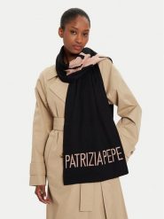 Patrizia Pepe Szalik 8F9239/A6B2-X1HM Czarny. Czarne szaliki damskie Patrizia Pepe, bez wzorów, z materiału. Za 729.99 zł.