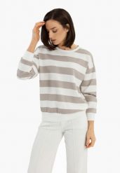 Bluza w paski B-MAGNE. Brązowe bluzy damskie Volcano, l, bez wzorów, z jeansu, bez kaptura. Za 159.99 zł.