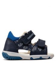 Geox Sandały B S.Elba B. A B02L8A 01054 C4226 Granatowy. Niebieskie sandały chłopięce Geox, ze skóry, bez zapięcia. Za 189.99 zł.