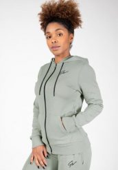 Bluza fitness damska Gorilla Wear Pixley Zipped Hoodie. Zielone bluzy damskie GORILLA WEAR, xs, bez wzorów, z dresówki, bez kaptura. Za 240.55 zł.
